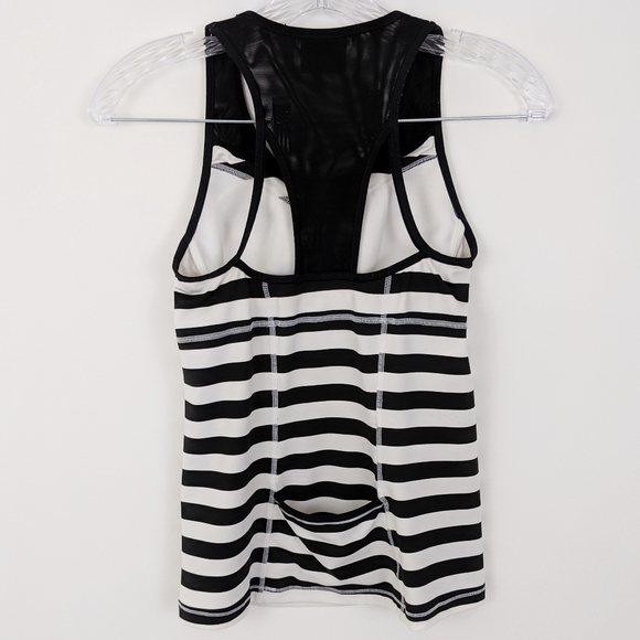 Athleta Stripe Chase Athletic Tank Top Black Womens XS Workout - Picture 3 of 8